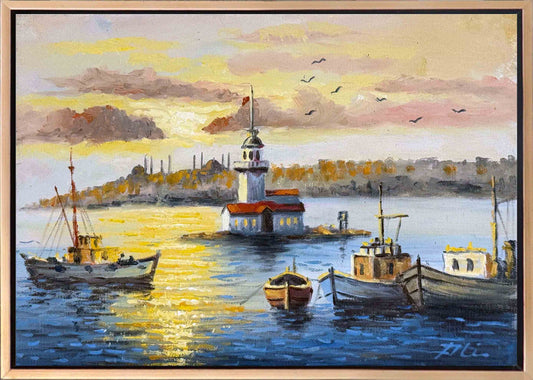 Kız Kulesi Yağlı Boya Tablosu