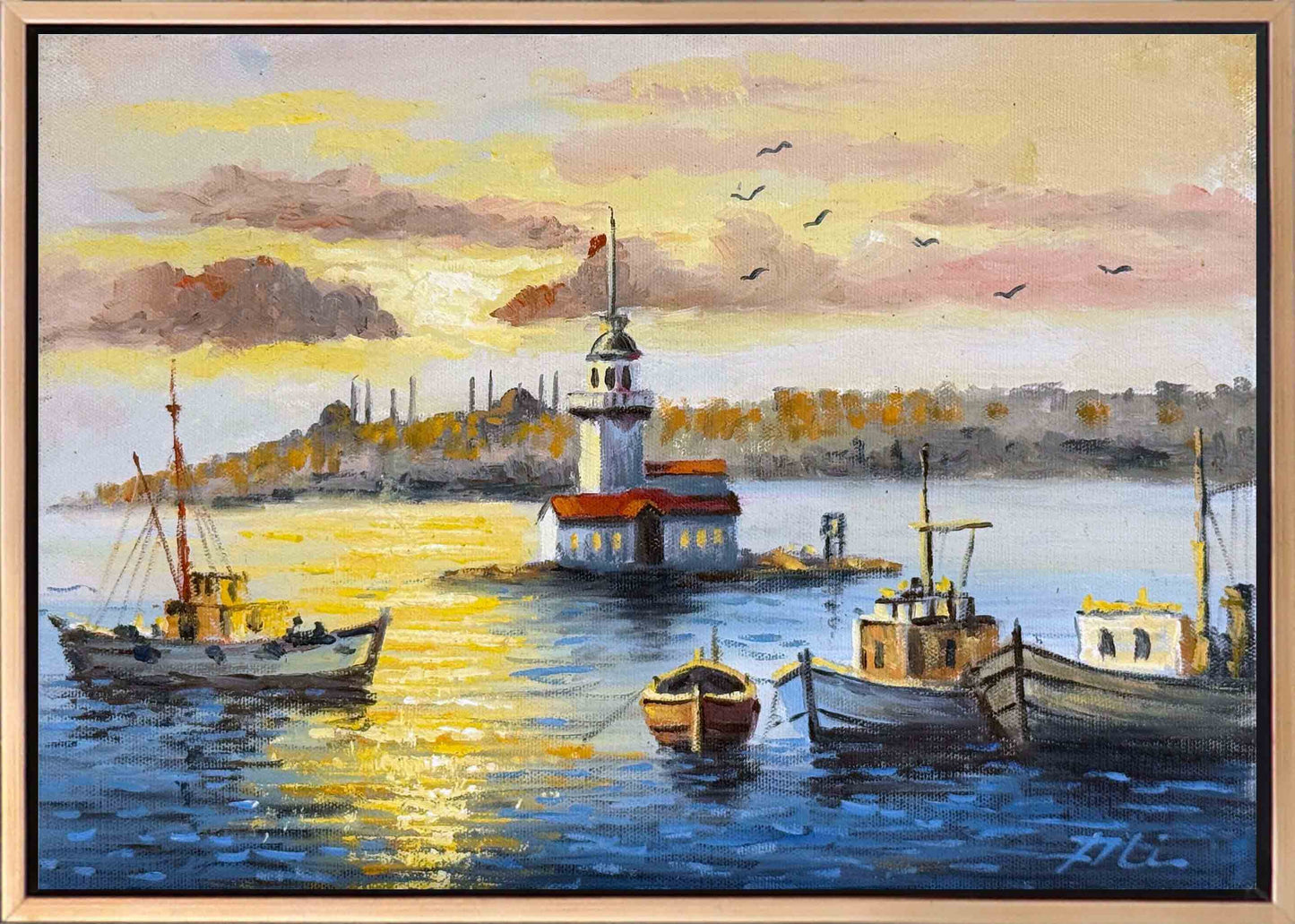 Kız Kulesi Yağlı Boya Tablosu