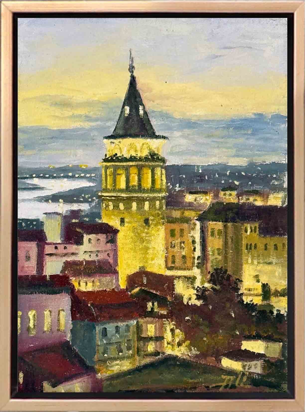 Galata’da Akşam Rüzgârı Yağlı Boya Tablosu