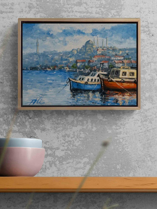 Haliç’te Sessiz Sabah Yağlı Boya Tablosu