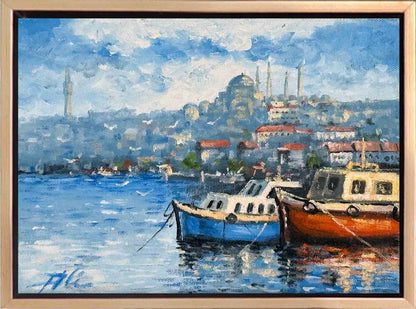 Haliç’te Sessiz Sabah Yağlı Boya Tablosu
