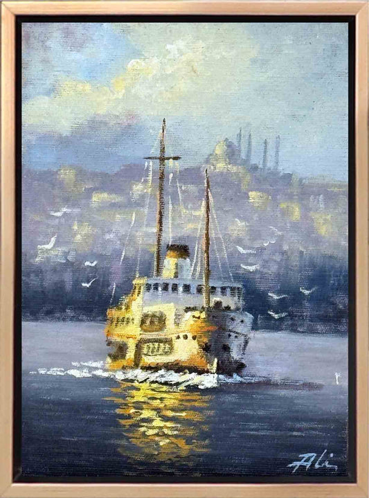 Boğazda Bir Yolculuk Yağlı Boya Tablosu