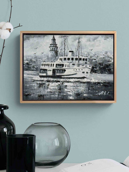 Şehir Hatlarının Yolculuğu Yağlı Boya Tablosu