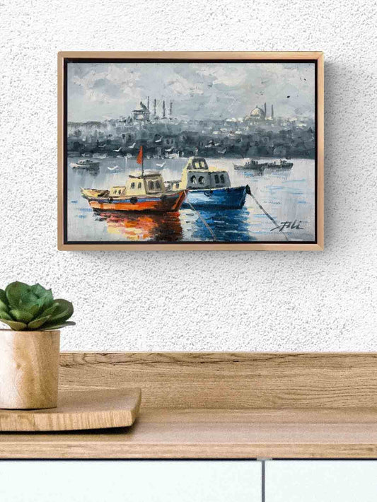 Kıyıya Vuran İstanbul Yağlı Boya Tablosu