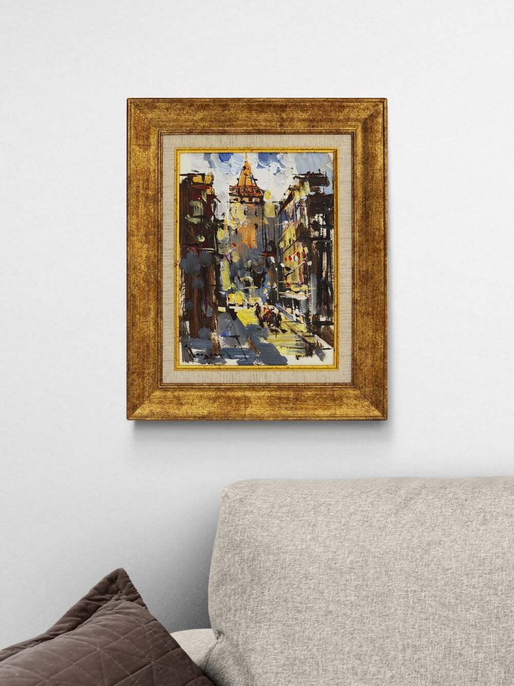 Eski Sokaklarında Galata Yağlı Boya Tablosu