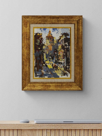 Eski Sokaklarında Galata Yağlı Boya Tablosu