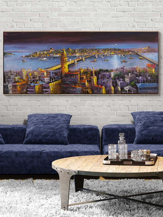 İstanbul Boğazın Işığı Yağlı Boya Tablosu