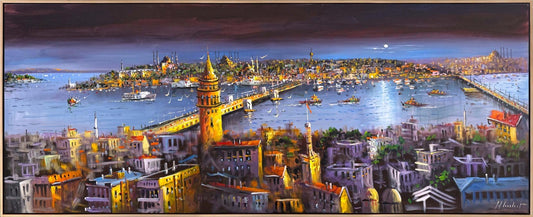 İstanbul Boğazın Işığı Yağlı Boya Tablosu