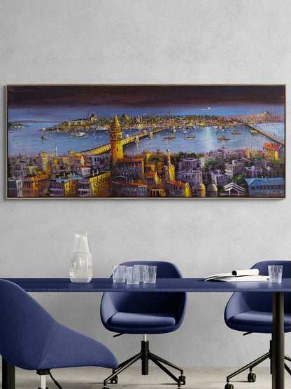İstanbul Boğazın Işığı Yağlı Boya Tablosu