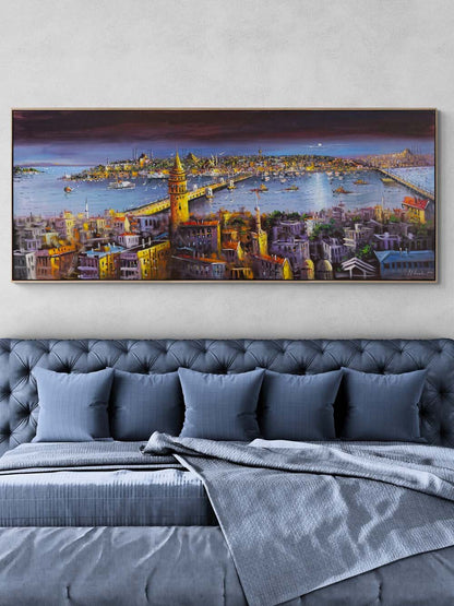 İstanbul Boğazın Işığı Yağlı Boya Tablosu