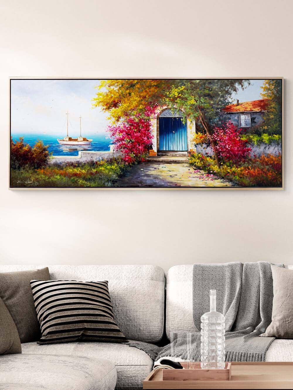 Gönül Kapısında Erguvanlar Yağlı Boya Tablosu