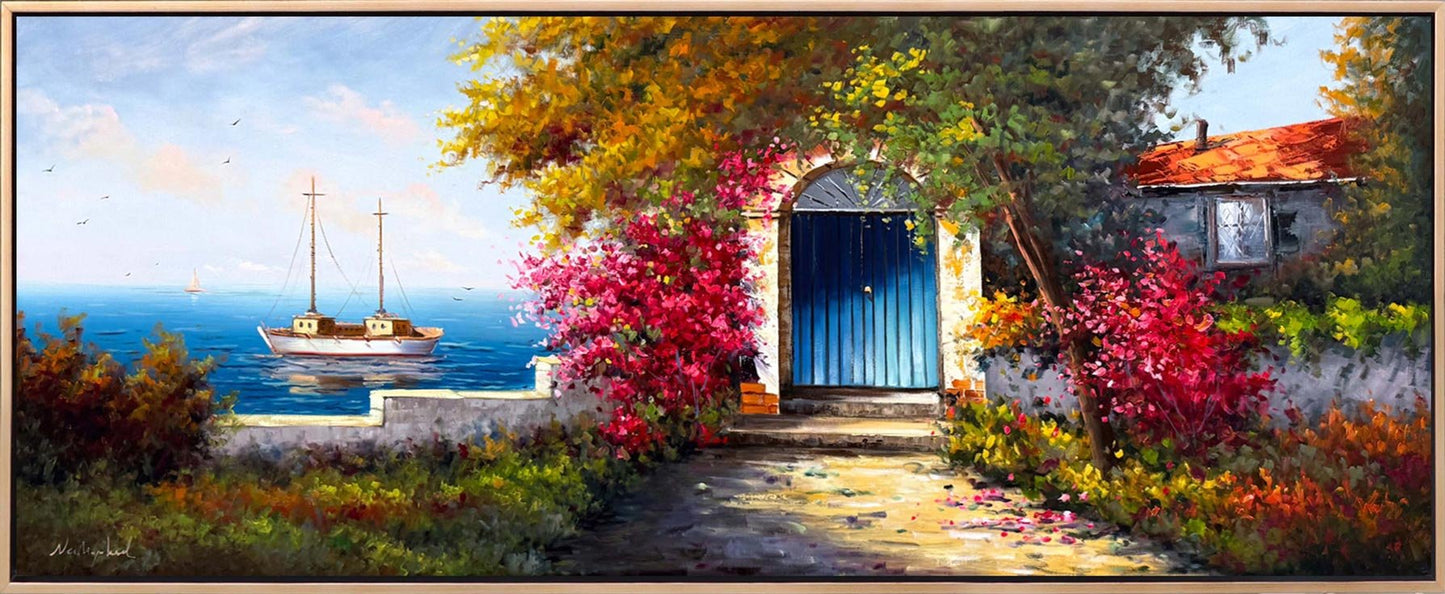 Gönül Kapısında Erguvanlar Yağlı Boya Tablosu