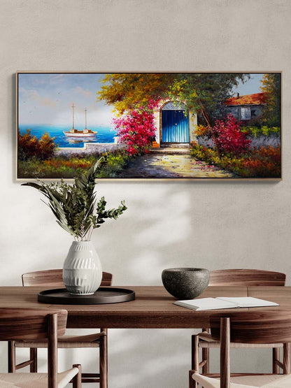 Gönül Kapısında Erguvanlar Yağlı Boya Tablosu