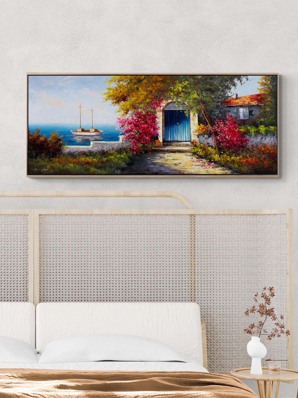 Gönül Kapısında Erguvanlar Yağlı Boya Tablosu