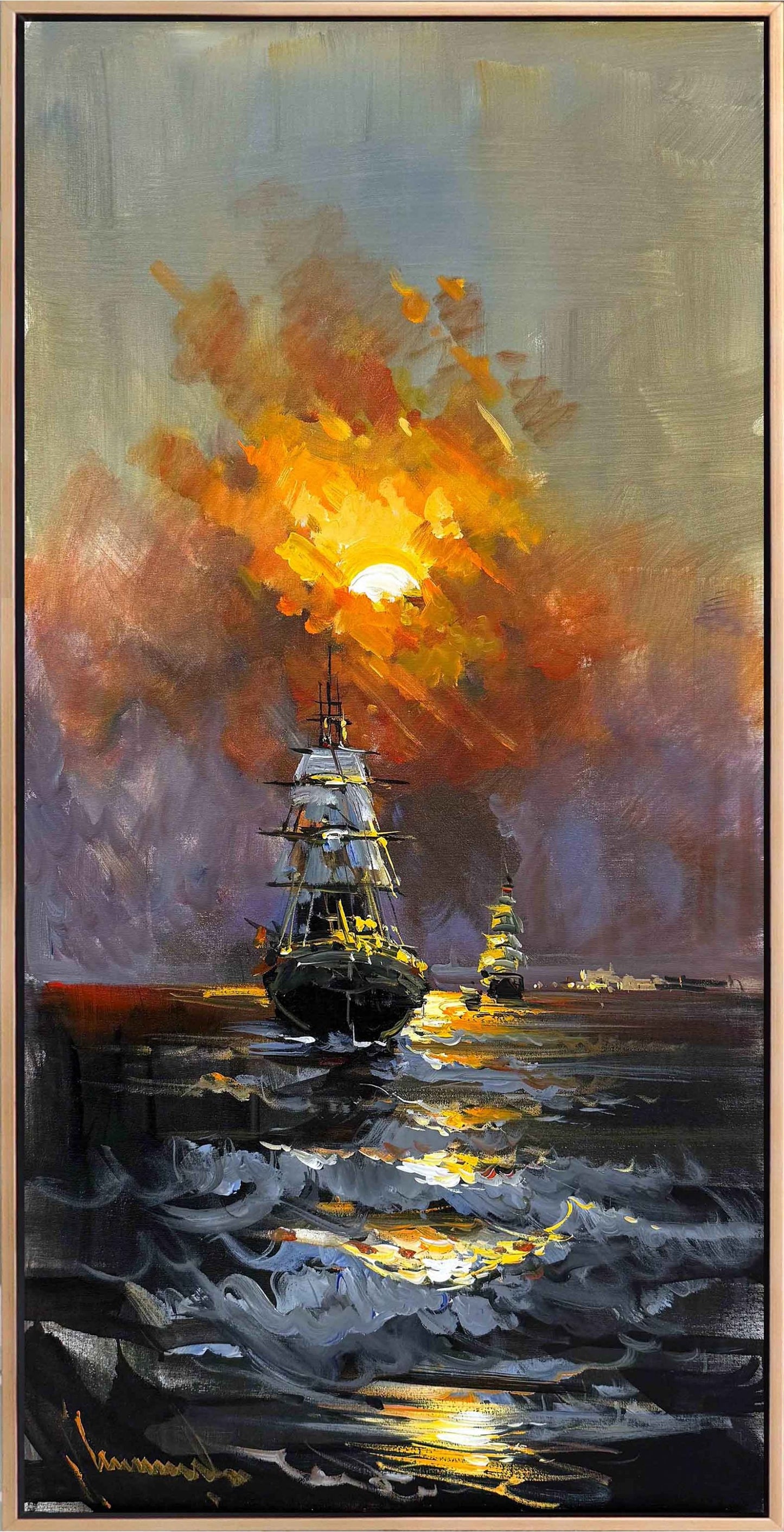 Yelkenlilerin Dansı Yağlı Boya Tablosu