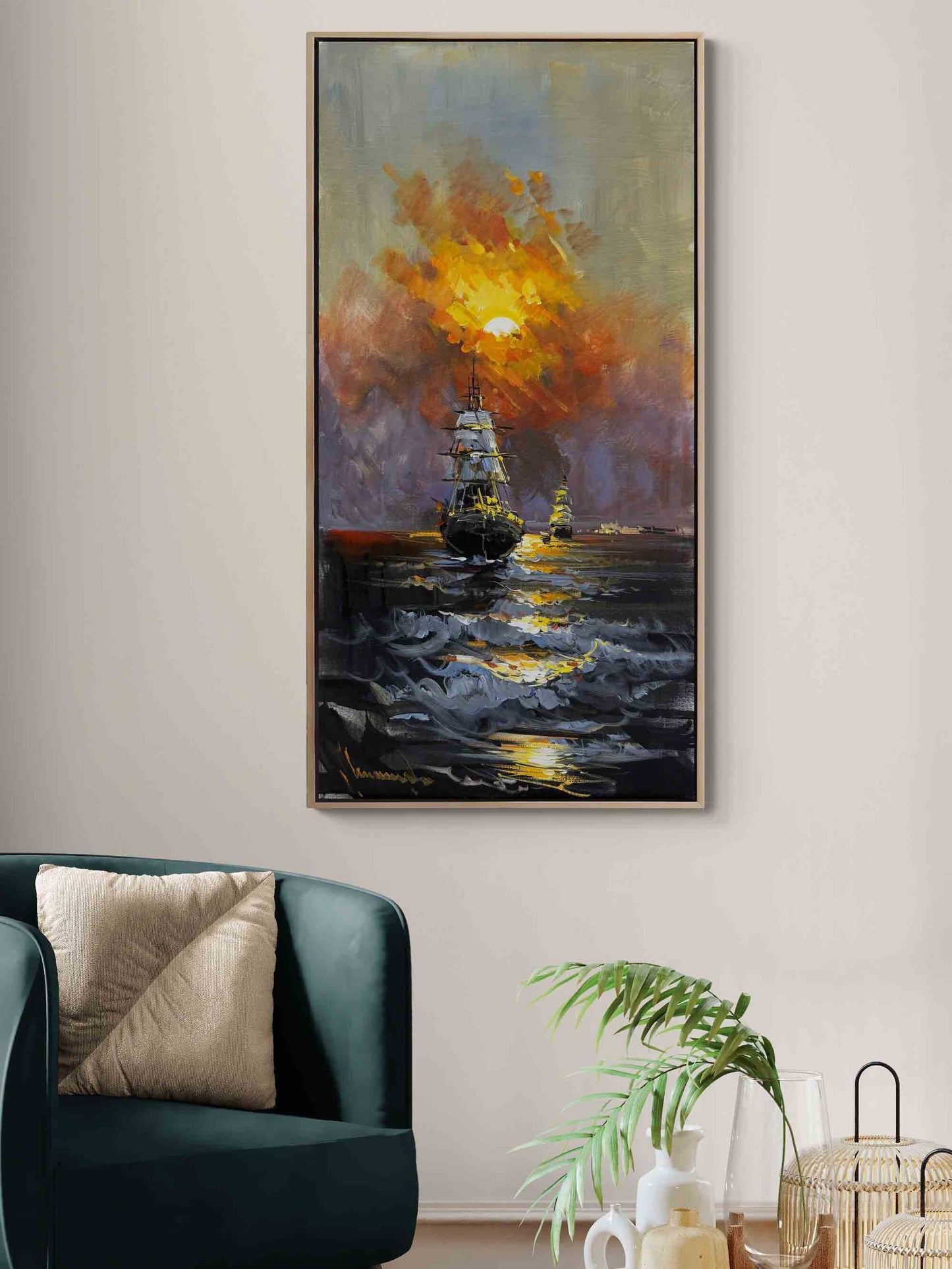 Yelkenlilerin Dansı Yağlı Boya Tablosu