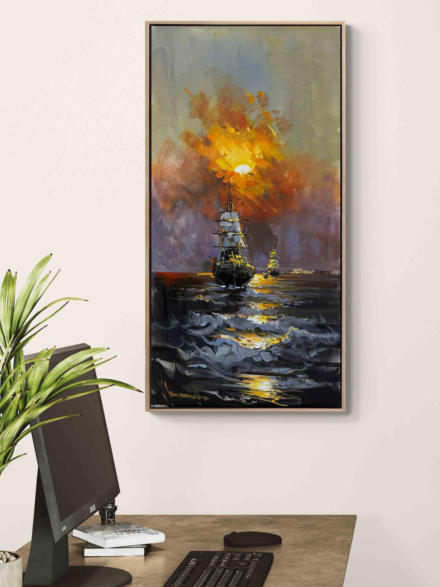 Yelkenlilerin Dansı Yağlı Boya Tablosu