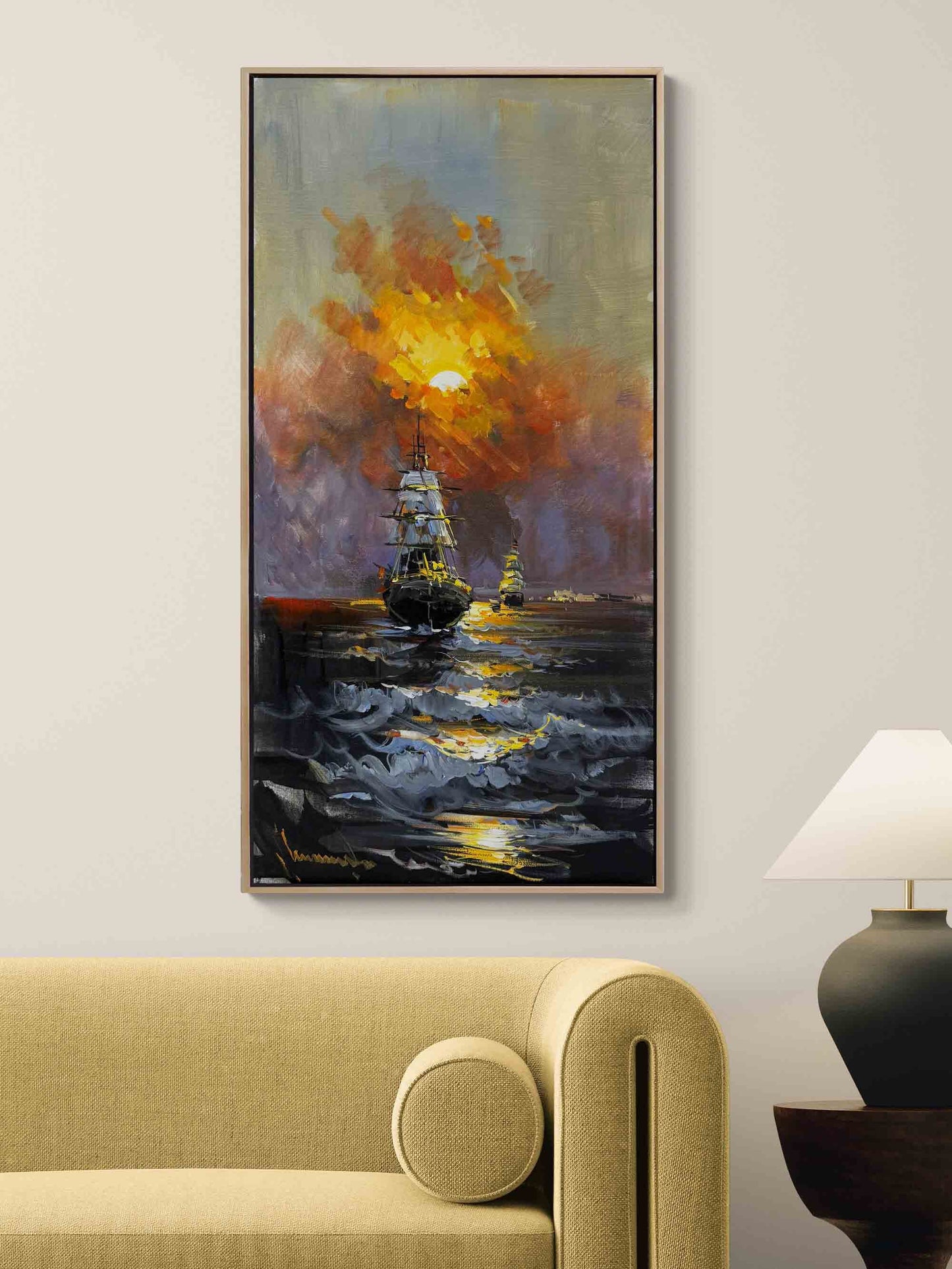 Yelkenlilerin Dansı Yağlı Boya Tablosu