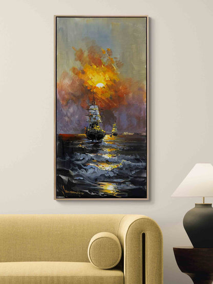 Yelkenlilerin Dansı Yağlı Boya Tablosu