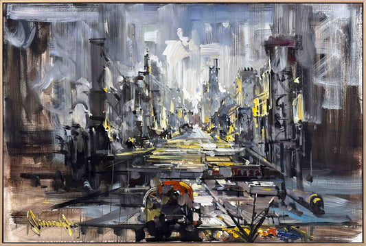 Gri Metropol Yağlı Boya Tablosu