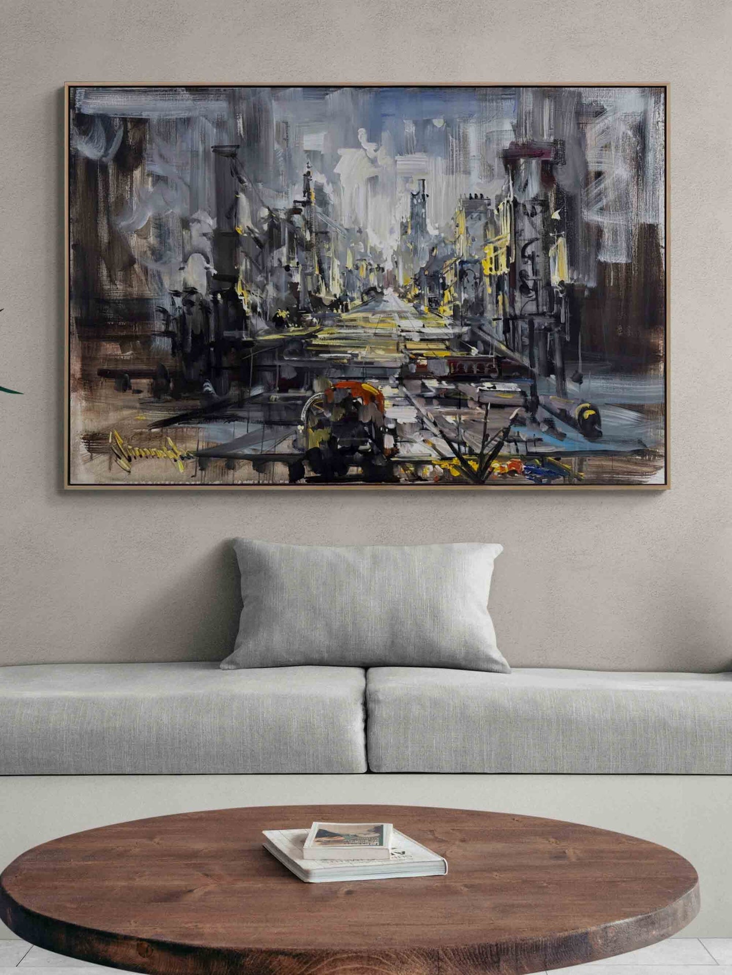 Gri Metropol Yağlı Boya Tablosu