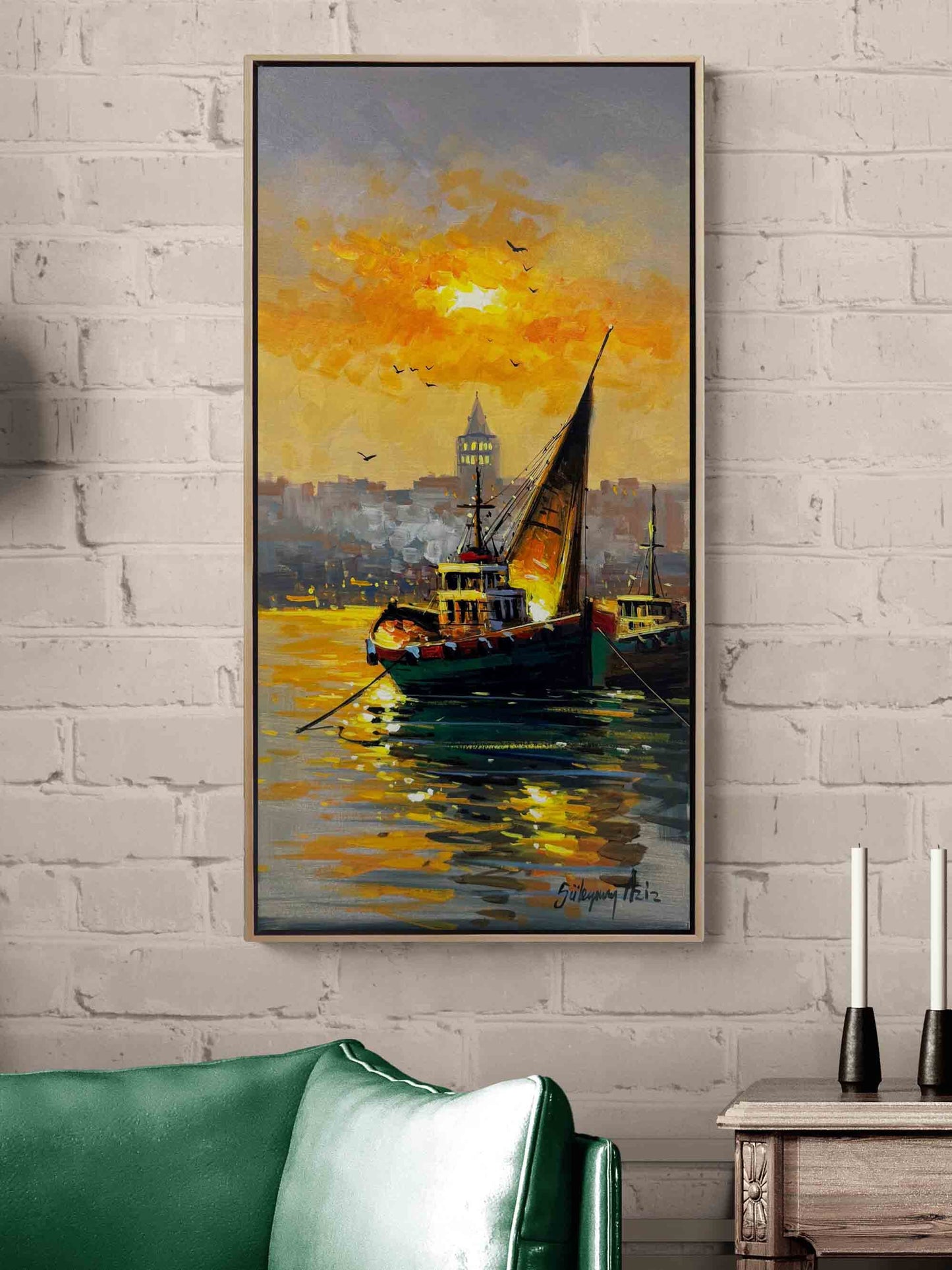 Günbatımının Sessiz Tanıkları Yağlı Boya Tablosu