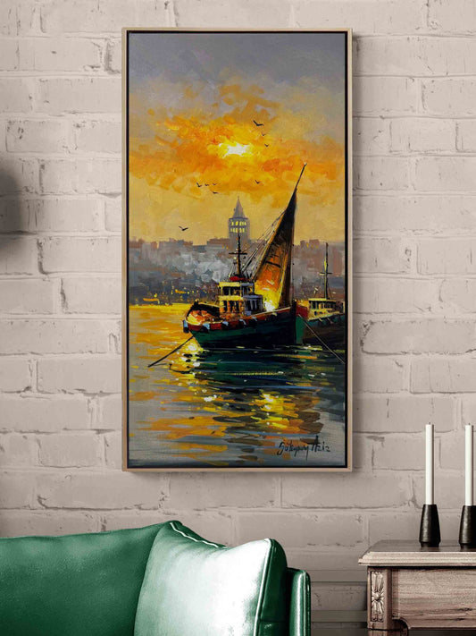 Günbatımının Sessiz Tanıkları Yağlı Boya Tablosu