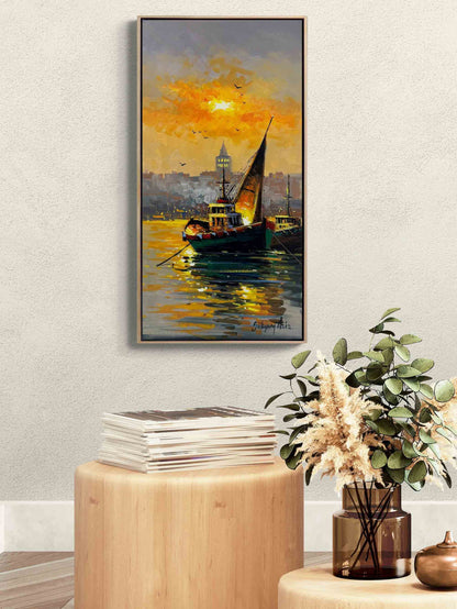 Günbatımının Sessiz Tanıkları Yağlı Boya Tablosu