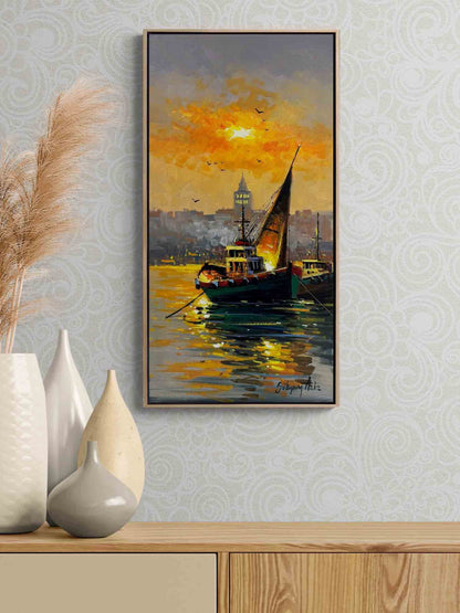 Günbatımının Sessiz Tanıkları Yağlı Boya Tablosu