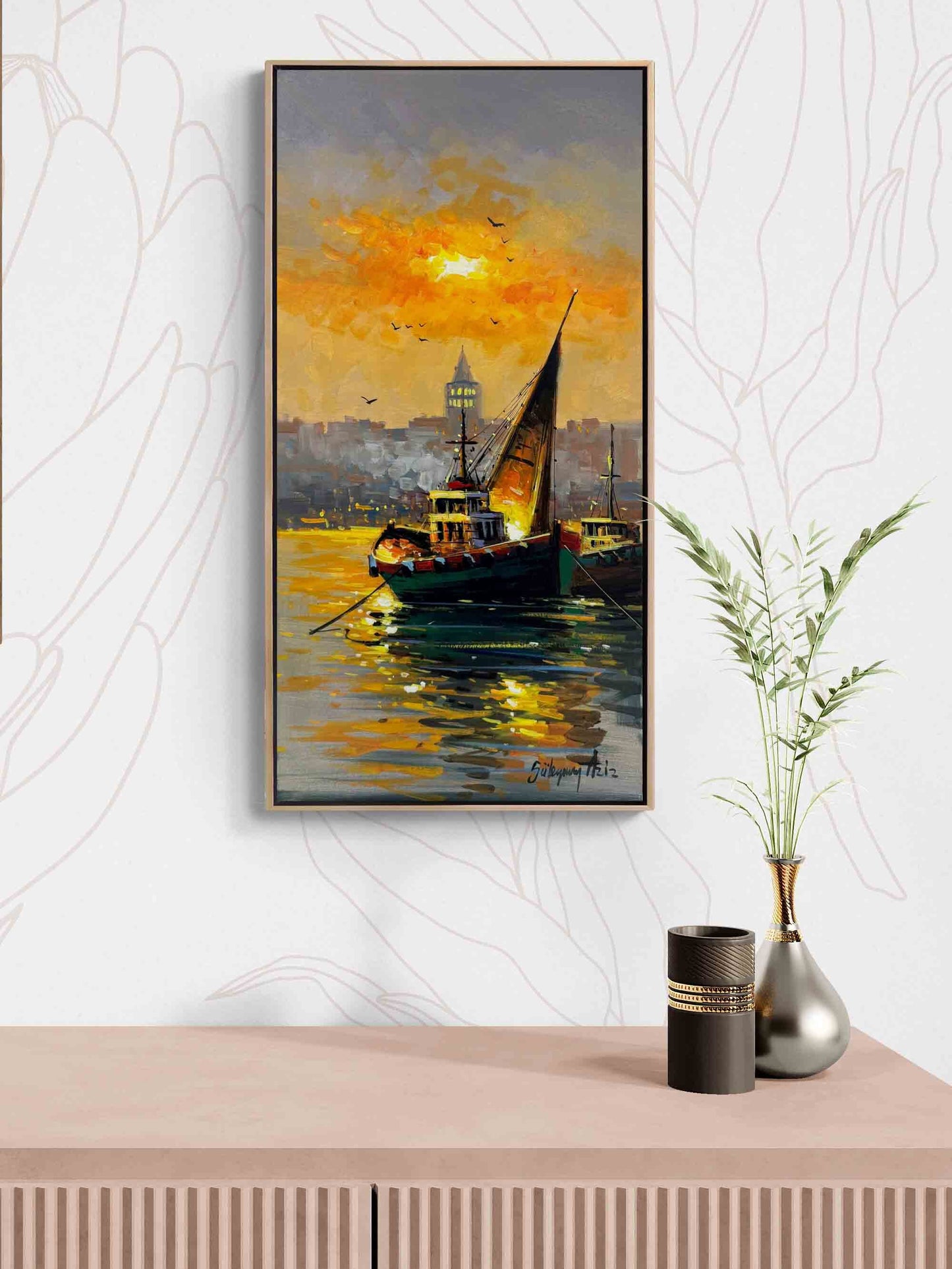 Günbatımının Sessiz Tanıkları Yağlı Boya Tablosu