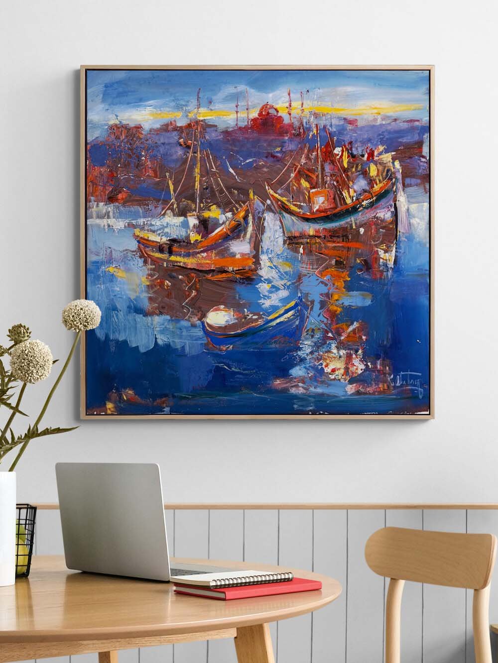 Ufka Doğru Yelkenliler Yağlı Boya Tablosu