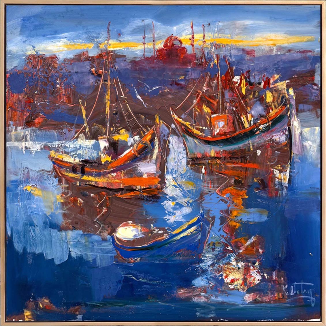 Ufka Doğru Yelkenliler Yağlı Boya Tablosu