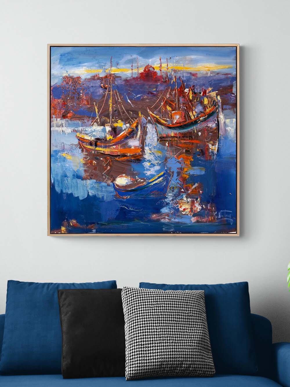 Ufka Doğru Yelkenliler Yağlı Boya Tablosu