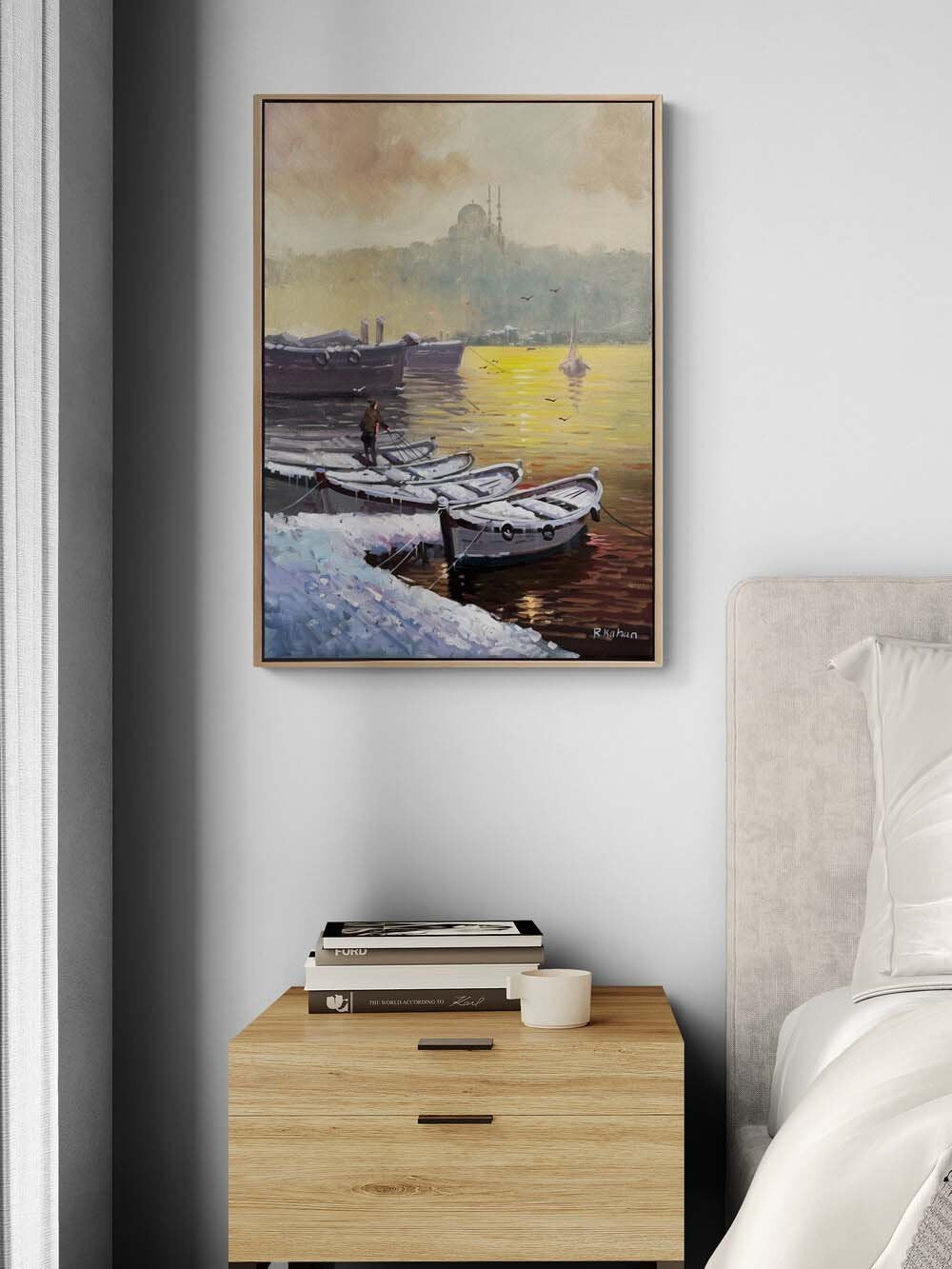 Kar Altında Boğaz Yağlı Boya Tablosu