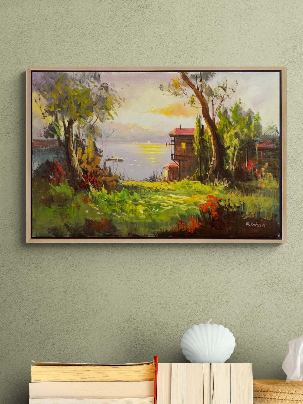 İstanbul’un Yeşil Kıyıları Yağlı Boya Tablosu