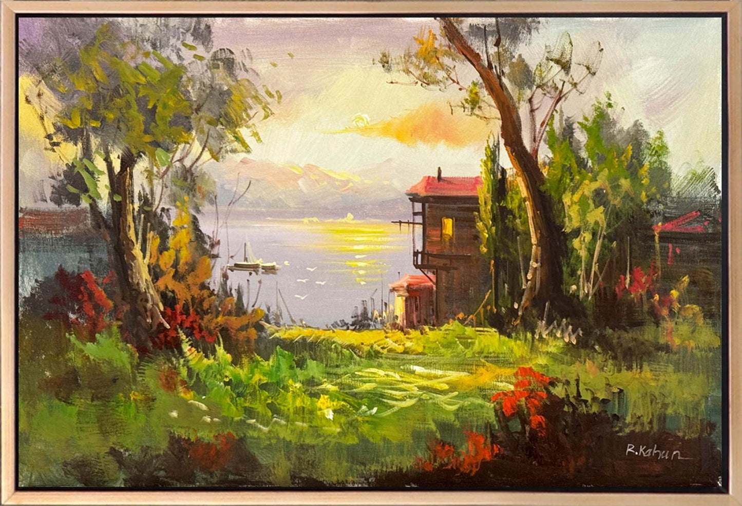 İstanbul’un Yeşil Kıyıları Yağlı Boya Tablosu