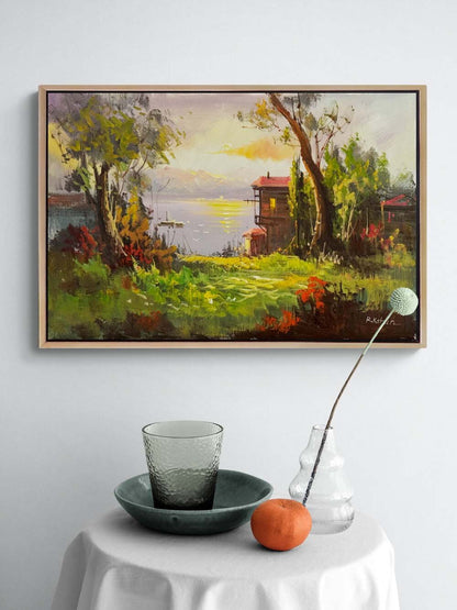 İstanbul’un Yeşil Kıyıları Yağlı Boya Tablosu