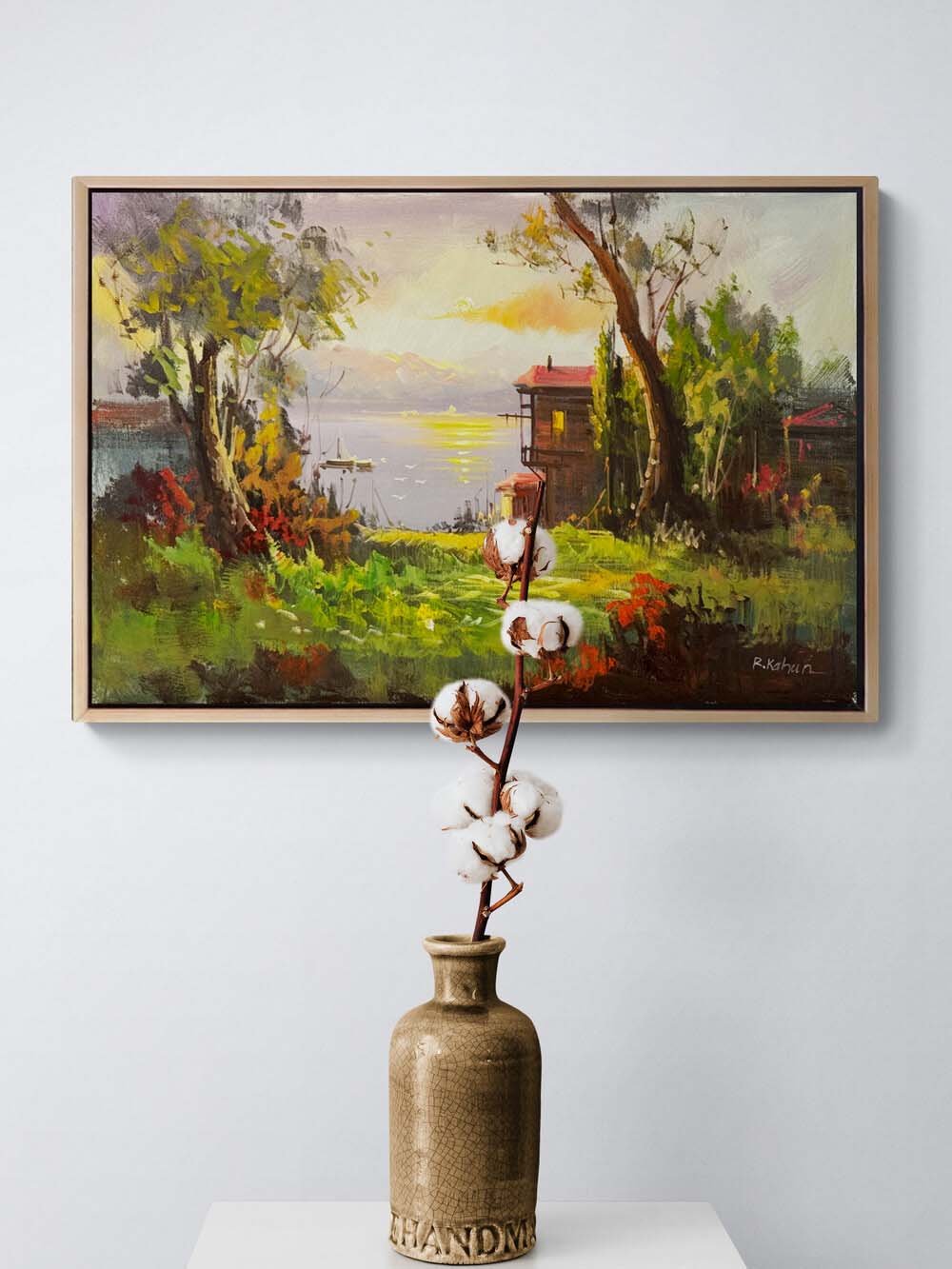 İstanbul’un Yeşil Kıyıları Yağlı Boya Tablosu