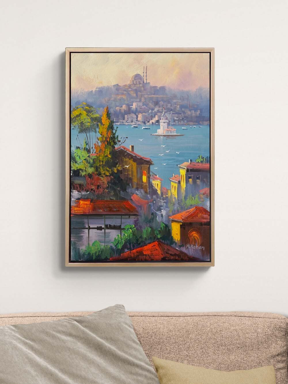 Bir Boğaz Düşü Yağlı Boya Tablosu