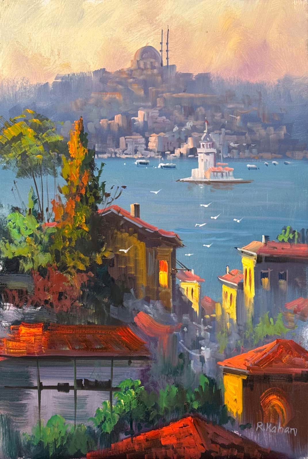 Bir Boğaz Düşü Yağlı Boya Tablosu