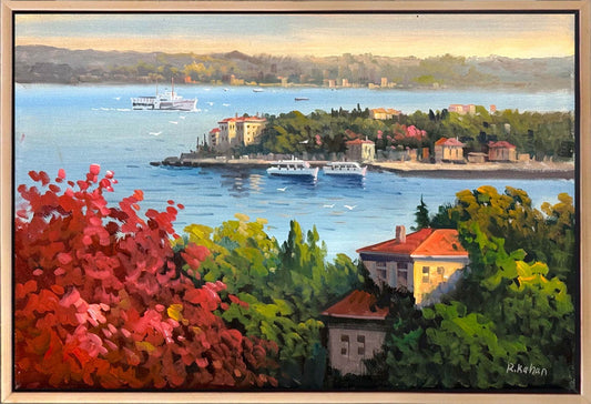 Huzura Bakan Evler Yağlı Boya Tablosu