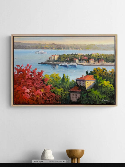 Huzura Bakan Evler Yağlı Boya Tablosu