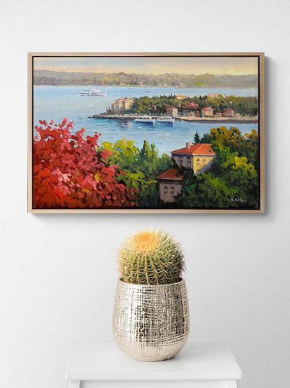 Huzura Bakan Evler Yağlı Boya Tablosu