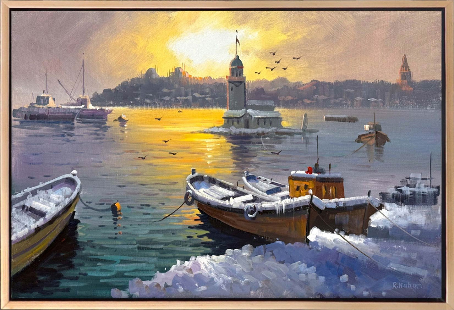 Eski İstanbul’da Kış Yağlı Boya Tablosu