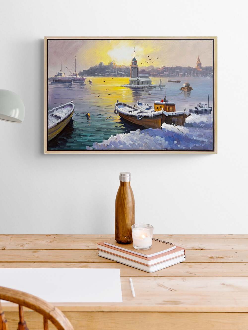 Eski İstanbul’da Kış Yağlı Boya Tablosu