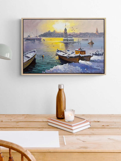 Eski İstanbul’da Kış Yağlı Boya Tablosu