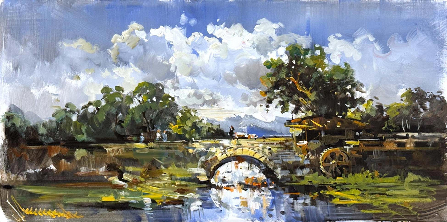 Yeşilin İçinde Bir Gün Yağlı Boya Tablosu