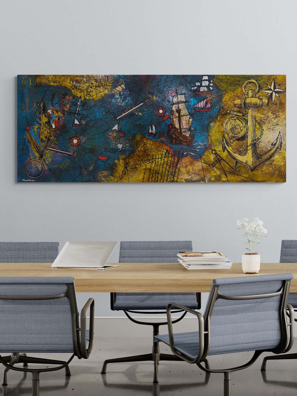 Piri Reis Hatırası Yağlı Boya Tablosu