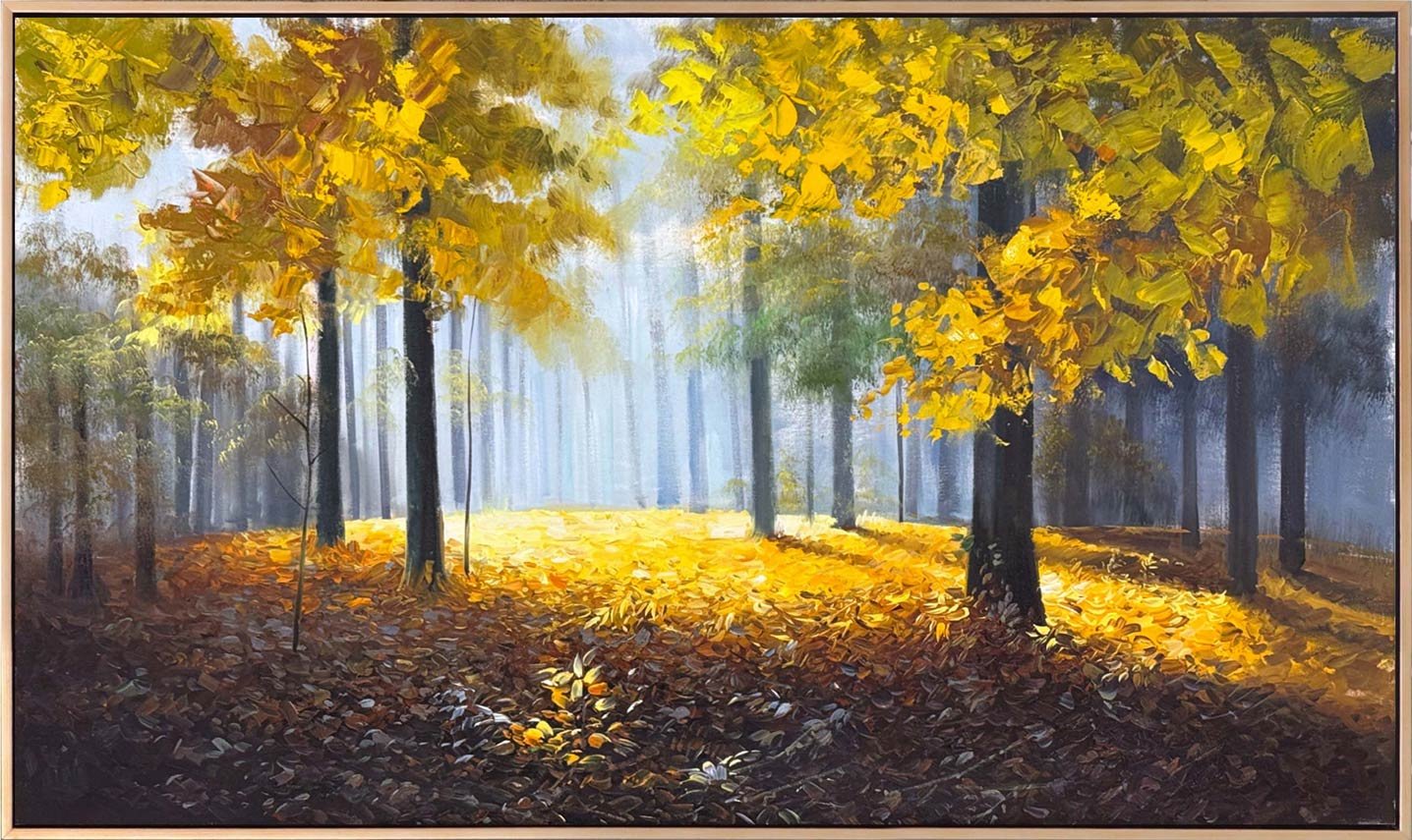 Sonbahar Ormanı Kalbi Yağlı Boya Tablosu