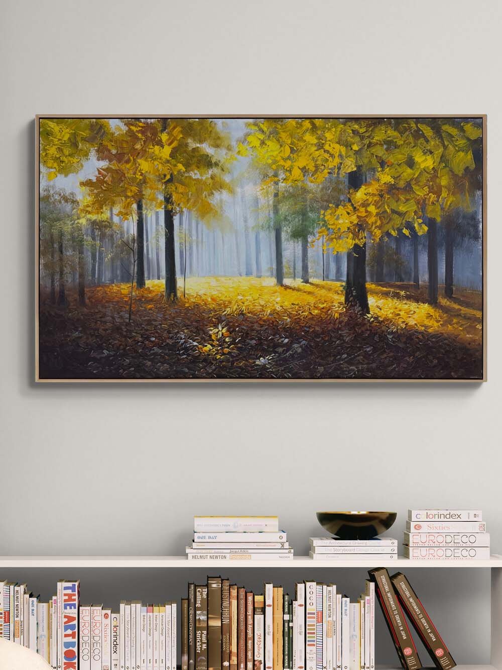 Sonbahar Ormanı Kalbi Yağlı Boya Tablosu